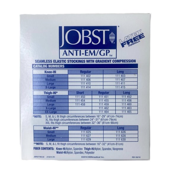 JOBST Knee-Hi Seamless Elastic Stockings 12 ANTI-EM/GP X-Large NEW IN BOX - Picture 2 of 8